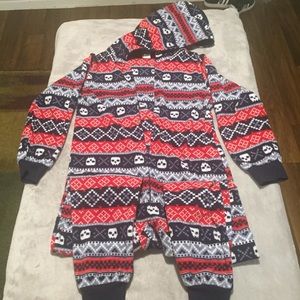 Boys Children’s Place Zip Up Hooded Pajamas M 7/8